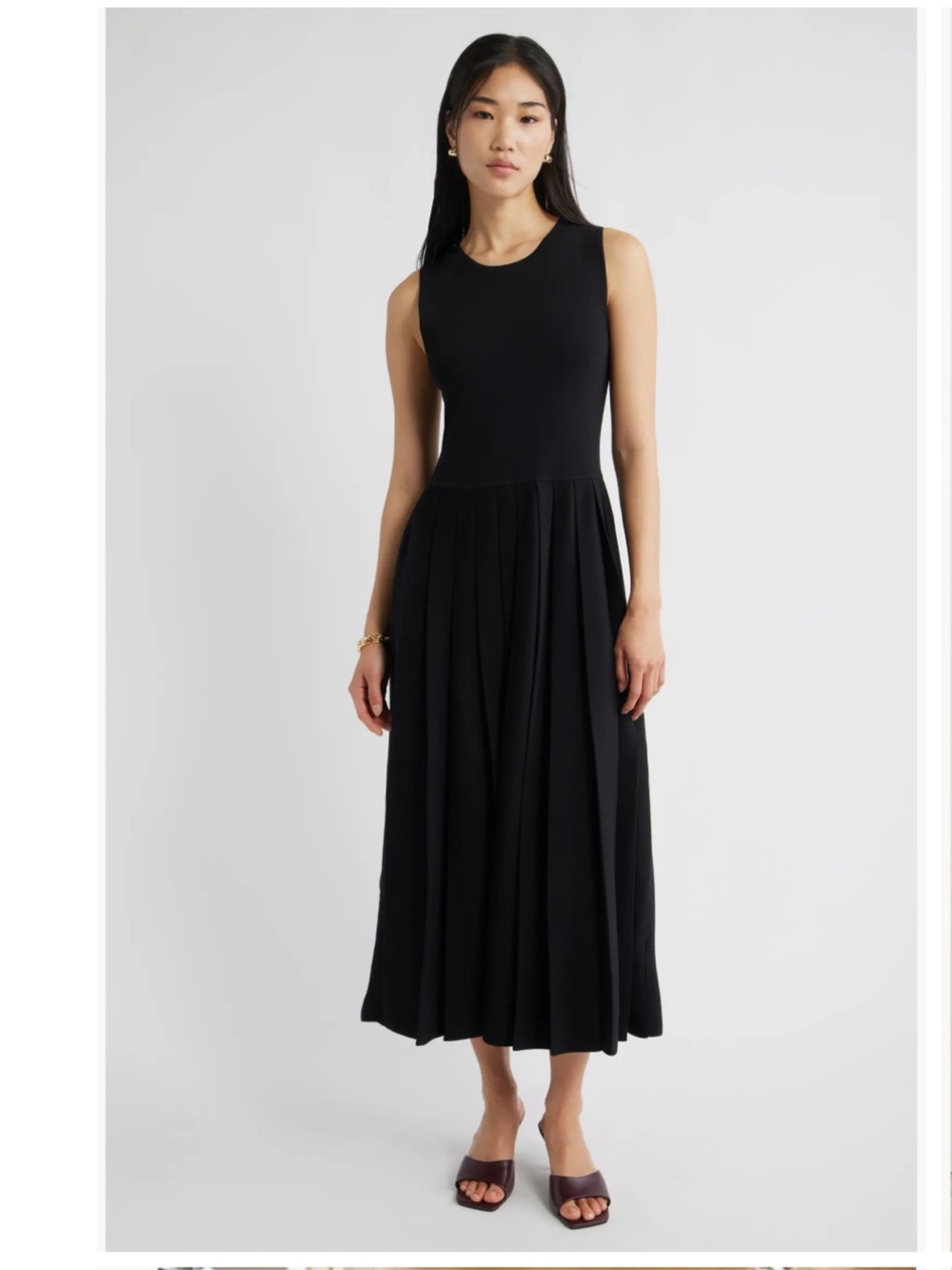 Nordstrom Sleeveless Pleated Sweater Dress